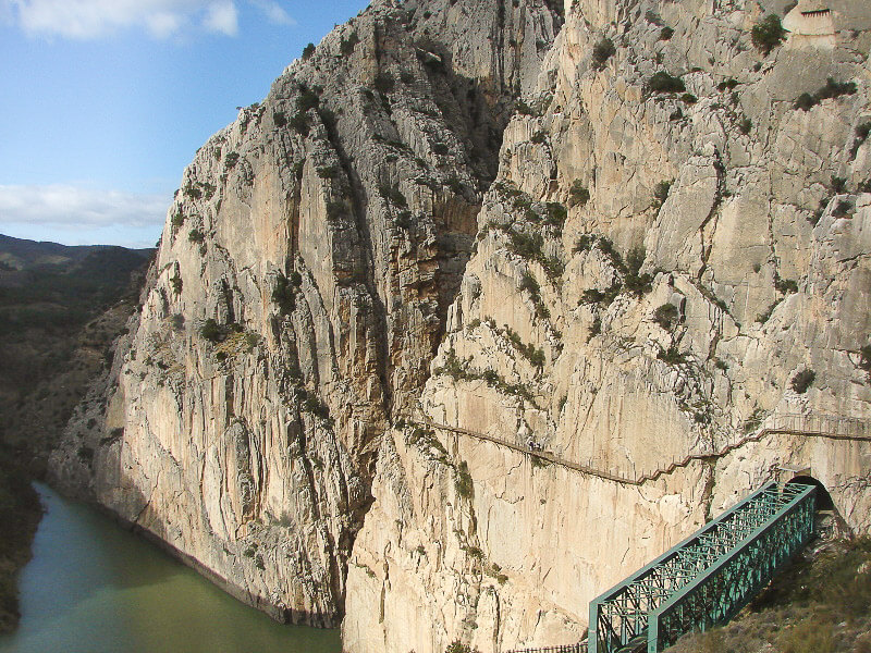 Afslag van de Caminito in El Chorro
