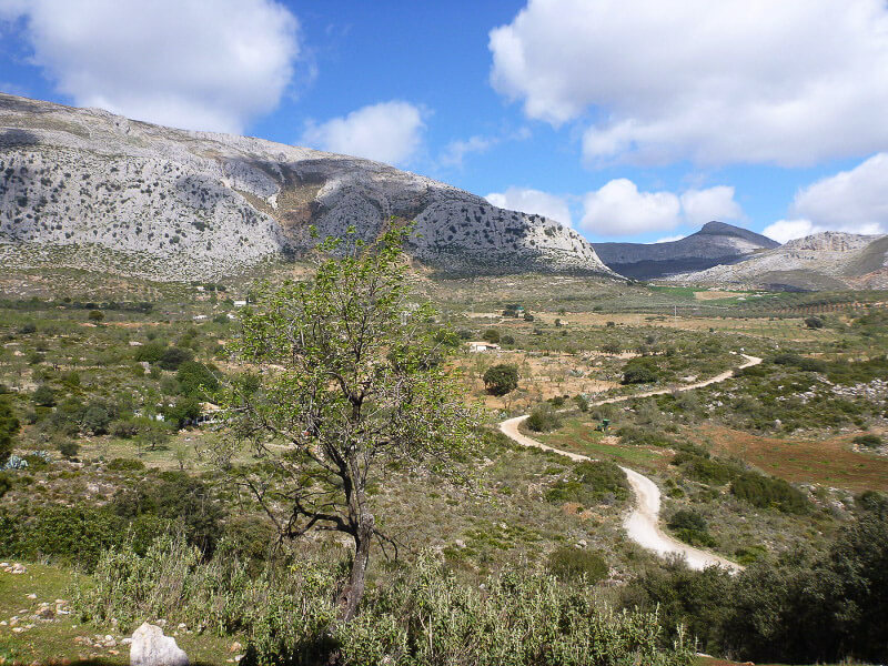 Het landschap in El_Chorro, Andalusië