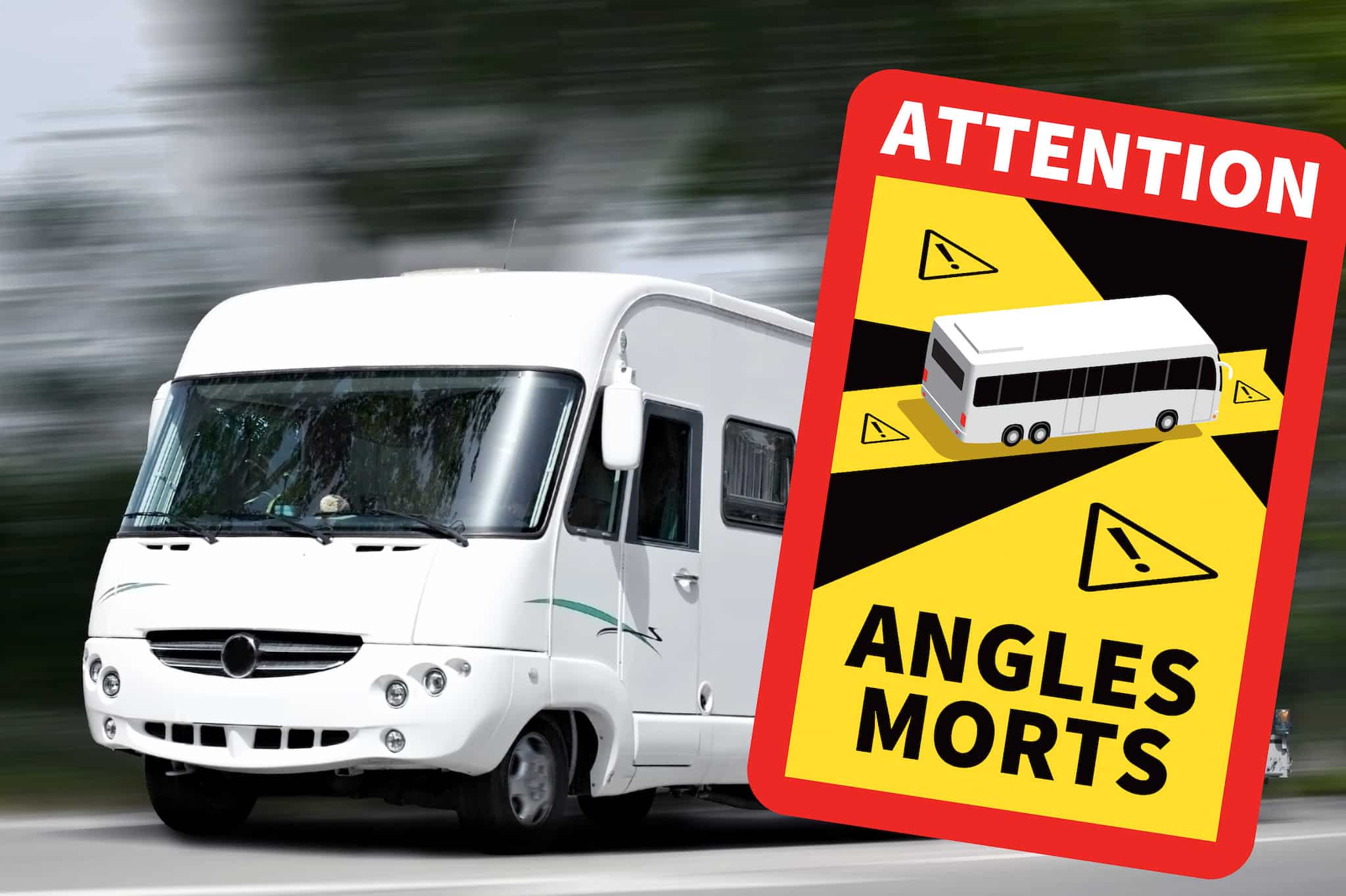 Angles-Morts sticker voor campers: dodehoekmarkering verplicht in Frankrijk