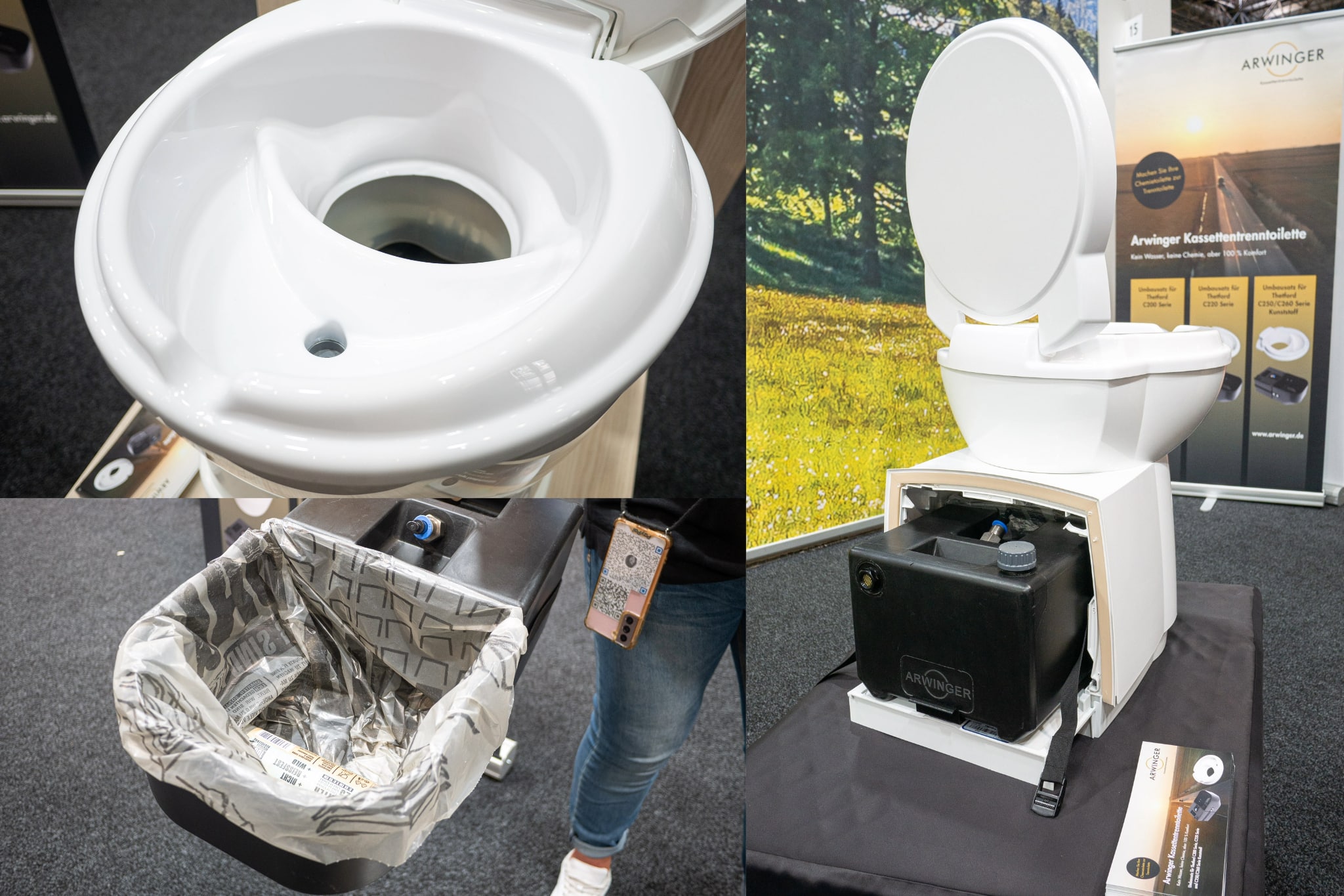 Arwinger cassette scheidingstoilet (2024): Ombouwset voor Thetford chemisch toilet